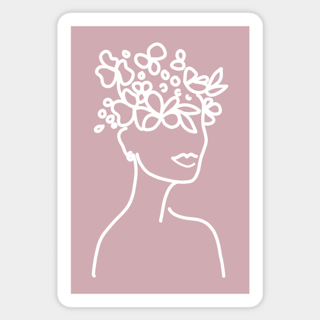 Flower Child Line Art Sticker by Adria Adams Co.